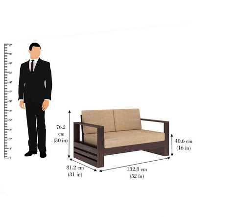 Maria Solid Sheesham Wood 5 Seater Sofa Set With Coffee Table (3+2, Walnut Finish)
