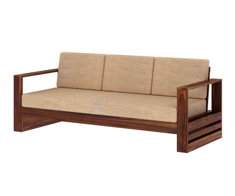 Maria Solid Sheesham Wood 5 Seater Sofa Set (3+2, Natural Finish)
