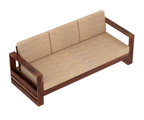 Maria Solid Sheesham Wood 5 Seater Sofa Set (3+2, Natural Finish)