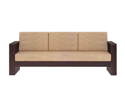 Maria Solid Sheesham Wood 3 Seater Sofa (Walnut Finish)