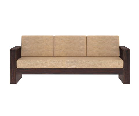 Maria Solid Sheesham Wood 5 Seater Sofa Set With Coffee Table (3+2, Walnut Finish)