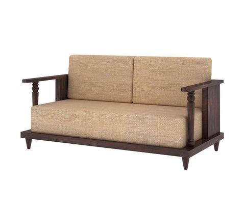 Ajmer Solid Sheesham Wood 5 Seater Sofa Set (3+2, Walnut Finish)