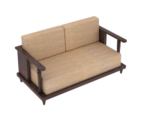 Ajmer Solid Sheesham Wood 5 Seater Sofa Set (3+2, Walnut Finish)