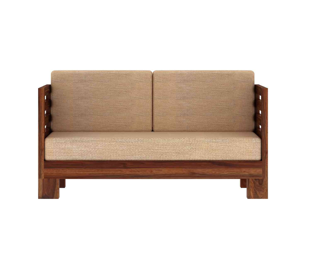 Lumin Solid Sheesham Wood 5 Seater Sofa Set (3+2, Natural Finish)