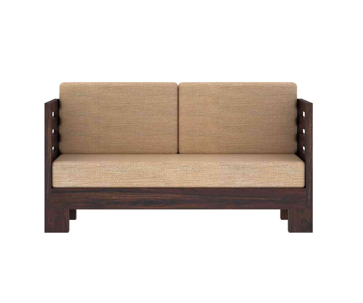 Lumin Solid Sheesham Wood 5 Seater Sofa Set (3+2, Walnut Finish)