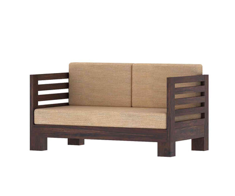 Lumin Solid Sheesham Wood 2 Seater Sofa (Walnut Finish)