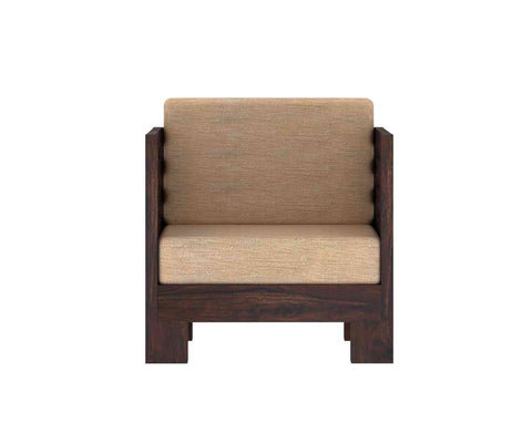 Lumin Solid Sheesham Wood 1 Seater Sofa (Walnut Finish)