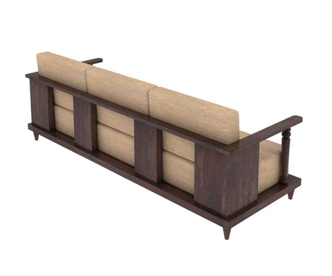 Ajmer Solid Sheesham Wood 5 Seater Sofa Set (3+2, Walnut Finish)