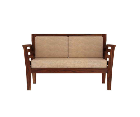 Fusta Solid Sheesham Wood 2 Seater Sofa (Natural Finish)