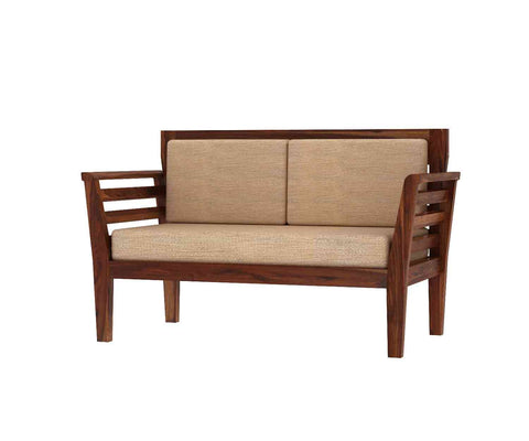 Fusta Solid Sheesham Wood 2 Seater Sofa (Natural Finish)
