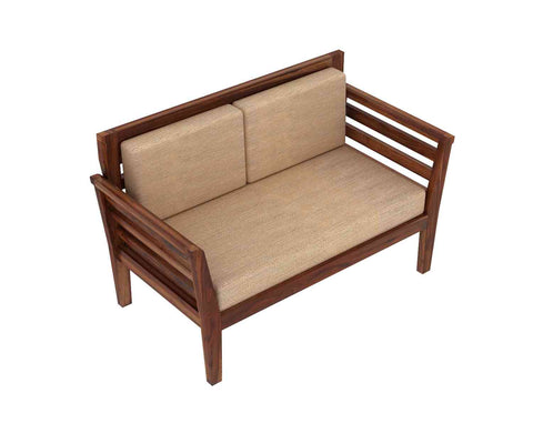 Fusta Solid Sheesham Wood 5 Seater Sofa Set With Coffee Table (3+2, Natural Finish)