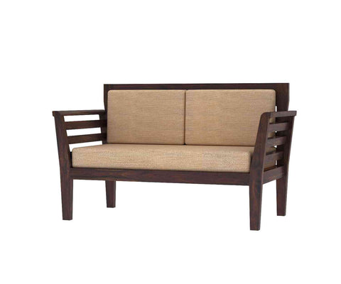 Fusta Solid Sheesham Wood 5 Seater Sofa Set With Coffee Table (3+2, Walnut Finish)