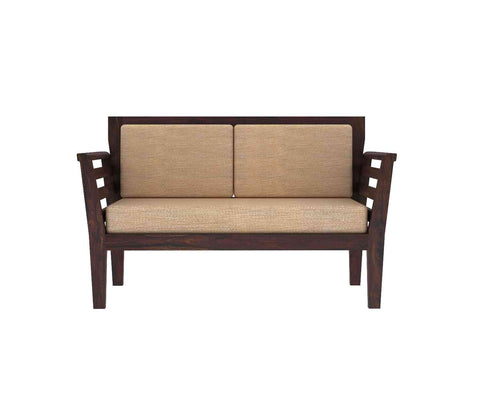 Fusta Solid Sheesham Wood 2 Seater Sofa (Walnut Finish)