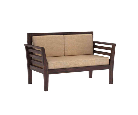 Fusta Solid Sheesham Wood 2 Seater Sofa (Walnut Finish)