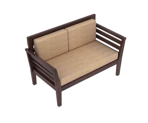 Fusta Solid Sheesham Wood 2 Seater Sofa (Walnut Finish)
