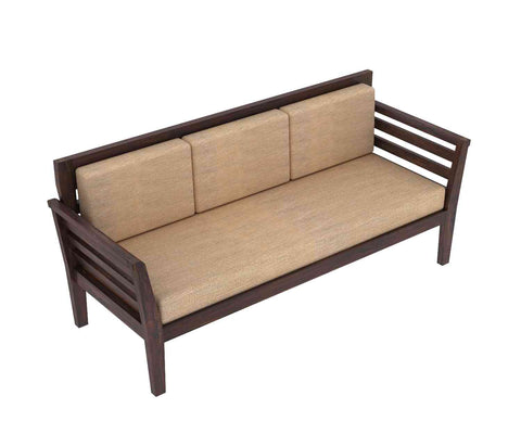 Fusta Solid Sheesham Wood 5 Seater Sofa Set With Coffee Table (3+1+1, Walnut Finish)