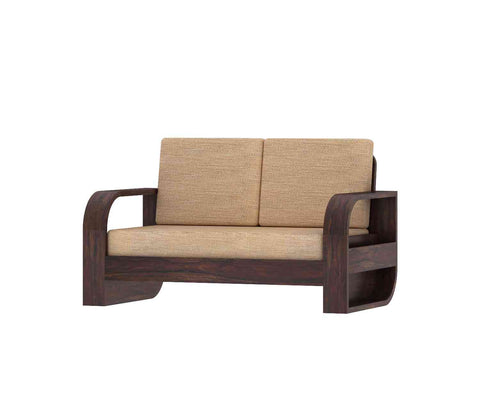 Denzaderb Solid Sheesham Wood 5 Seater Sofa Set With Coffee Table (3+2, Walnut Finish)