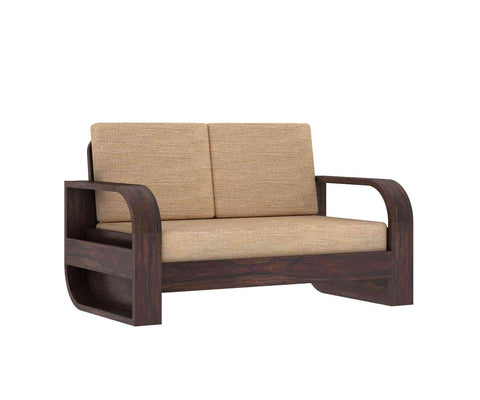 Denzaderb Solid Sheesham Wood 5 Seater Sofa Set With Coffee Table (3+2, Walnut Finish)