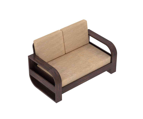 Denzaderb Solid Sheesham Wood 5 Seater Sofa Set With Coffee Table (3+2, Walnut Finish)