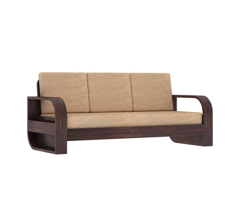 Denzaderb Solid Sheesham Wood 5 Seater Sofa Set With Coffee Table (3+2, Walnut Finish)