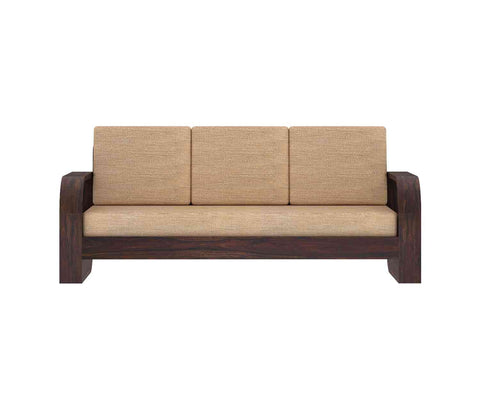 Denzaderb Solid Sheesham Wood 5 Seater Sofa Set With Coffee Table (3+2, Walnut Finish)