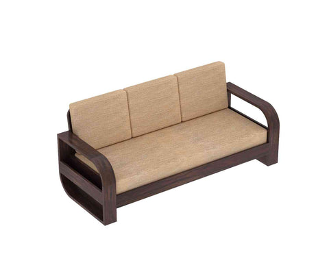 Denzaderb Solid Sheesham Wood 5 Seater Sofa Set With Coffee Table (3+2, Walnut Finish)