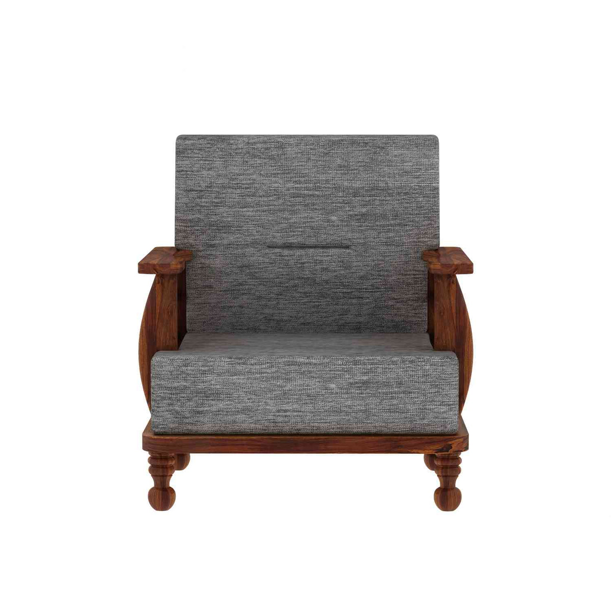 Feelinn Solid Sheesham Wood Five Seater Sofa Set (3+1+1, Natural Finish)