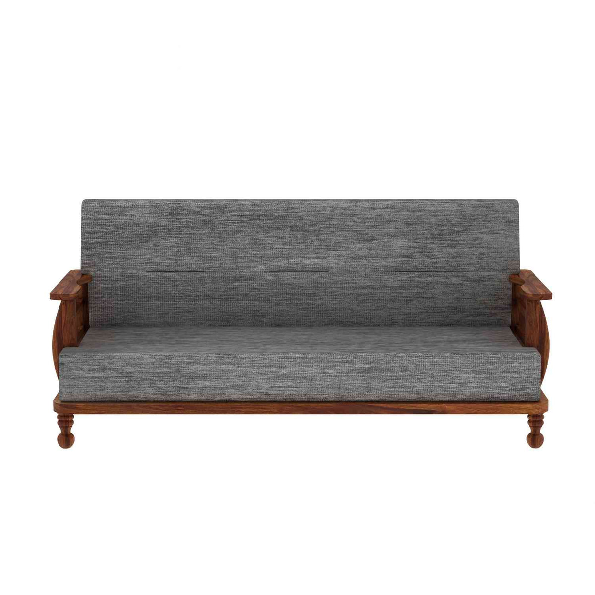 Feelinn Solid Sheesham Wood Five Seater Sofa Set (3+1+1, Natural Finish)