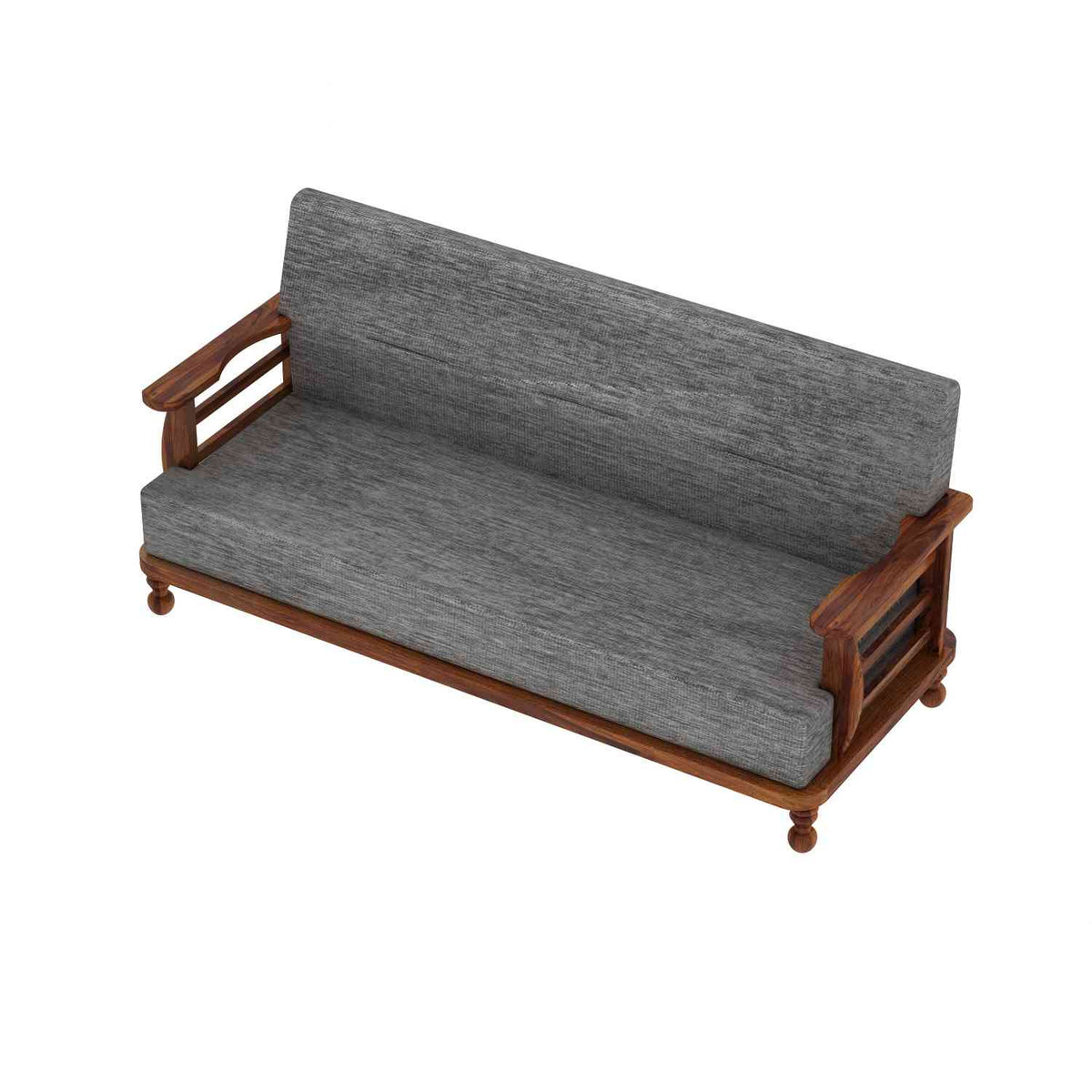 Feelinn Solid Sheesham Wood Five Seater Sofa Set (3+1+1, Natural Finish)