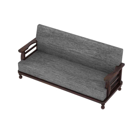 Feelinn Solid Sheesham Wood Five Seater Sofa With Coffee Table (3+1+1, Walnut Finish)