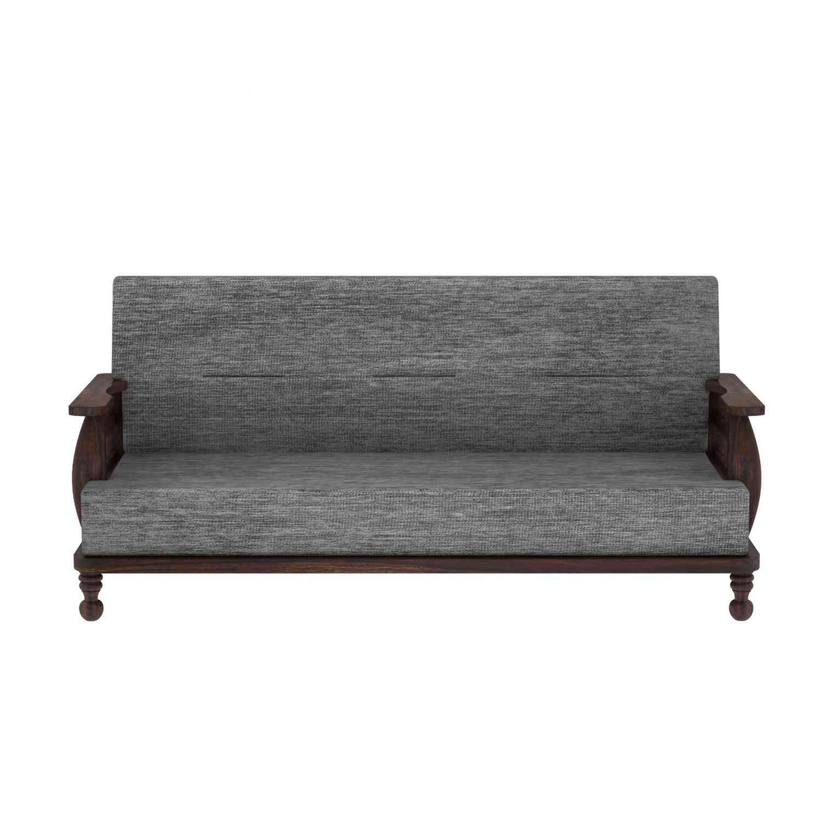 Feelinn Solid Sheesham Wood Five Seater Sofa Set With Coffee Table (3+2, Walnut Finish)