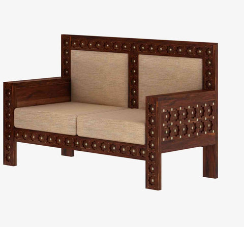 Maharana Solid Sheesham Wood 2 Seater Sofa (Natural Finish)