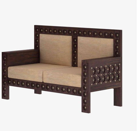 Maharana Solid Sheesham Wood 2 Seater Sofa (Walnut Finish)