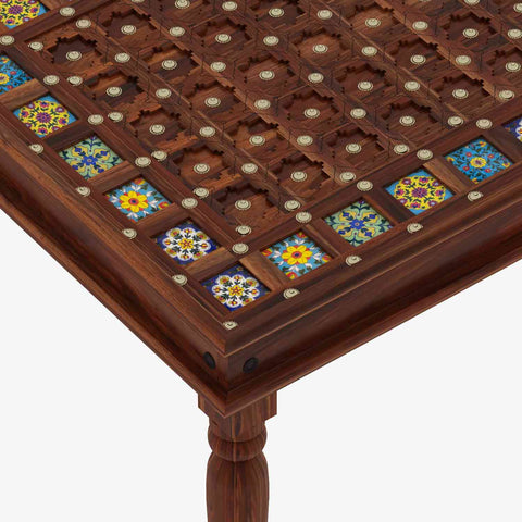 Maharana Solid Sheesham Wood 6 Seater Dining Set (Design 3, Natural Finish)
