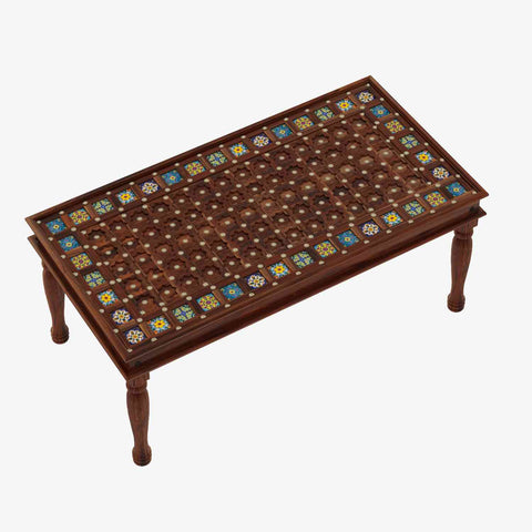 Maharana Solid Sheesham Wood 6 Seater Dining Set (Design 3, Natural Finish)