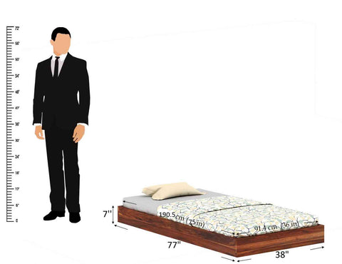 Livinn Solid Sheesham Wood Trundle Bed (Walnut Finish)