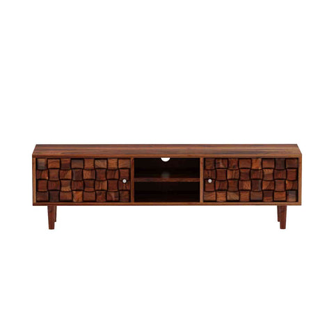 Olivia Solid Sheesham Wood TV Unit (Natural Finish)