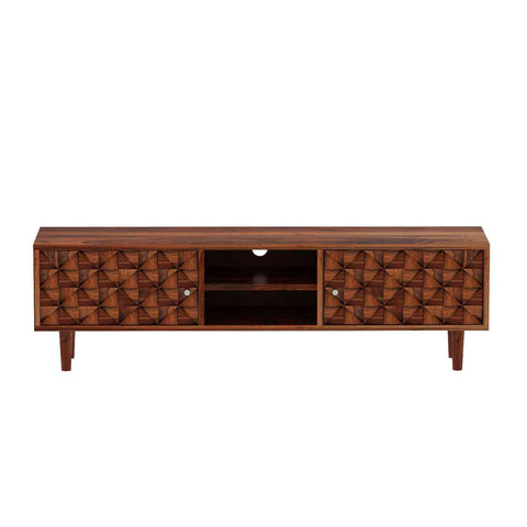 Teblonn Solid Sheesham Wood TV Unit (Natural Finish)