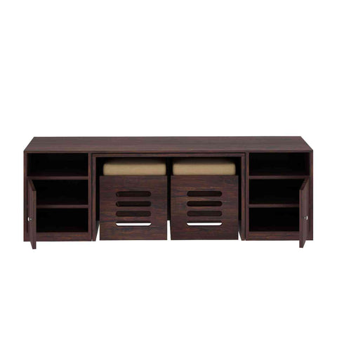Maria Solid Sheesham Wood TV Unit With Coffee Table (Walnut Finish)