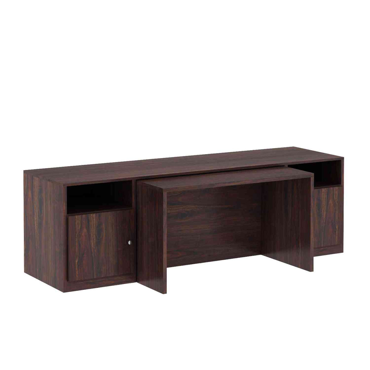 Maria Solid Sheesham Wood TV Unit With Coffee Table (Walnut Finish)