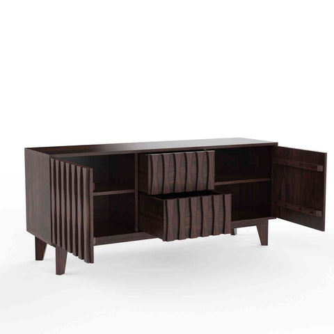Maurice Solid Sheesham Wood Sideboard (Walnut Finish)