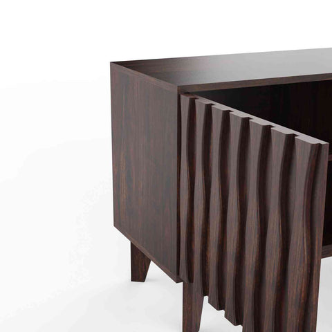 Maurice Solid Sheesham Wood Sideboard (Walnut Finish)
