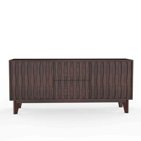 Maurice Solid Sheesham Wood Sideboard (Walnut Finish)