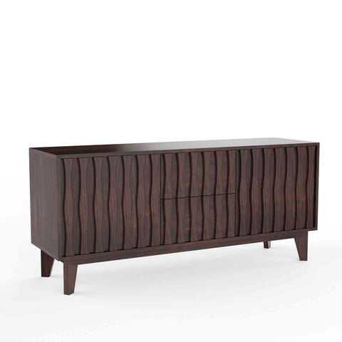 Maurice Solid Sheesham Wood Sideboard (Walnut Finish)