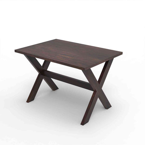 Prio Solid Sheesham Wood 4 Seater Dining Set (With Cushion, Walnut Finish)