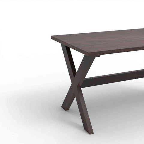 Prio Solid Sheesham Wood 6 Seater Dining Set (With Cushion, Walnut Finish)