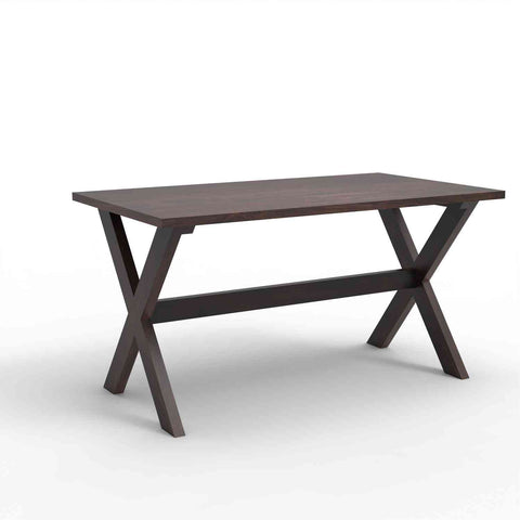 Prio Solid Sheesham Wood 6 Seater Dining Set (With Cushion, Walnut Finish)
