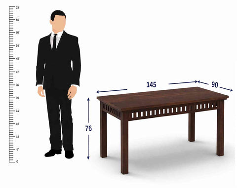 Rubikk Solid Sheesham Wood 6 Seater Dining Set (With Cushion, Walnut Finish)