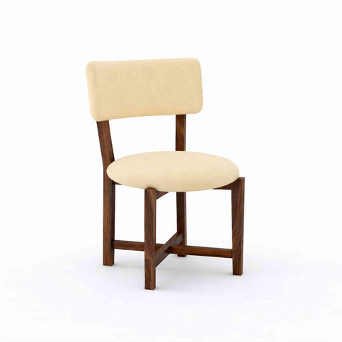Prio Solid Sheesham Wood 6 Seater Dining Set (With Cushion, Walnut Finish)