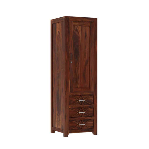 Livinn Solid Sheesham Wood Wardrobe Set (Natural Finish)